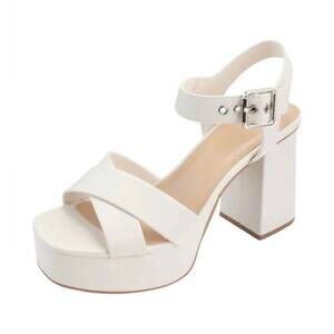 NEW CCOCCI women's leila platform heel in off white